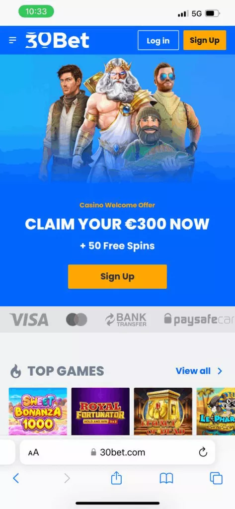 30bet promo kód